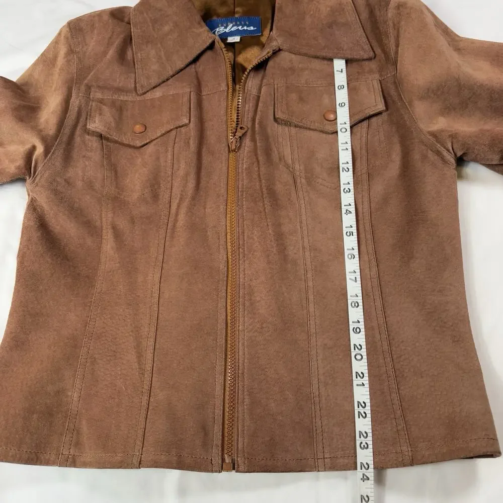 Express Bleus Vintage 90's Mauve Brown Suede Trucker's Jacket